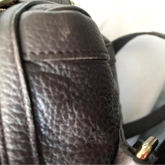 Gucci Leather Handbag Dark Brown Authentic - Picture 13 of 16